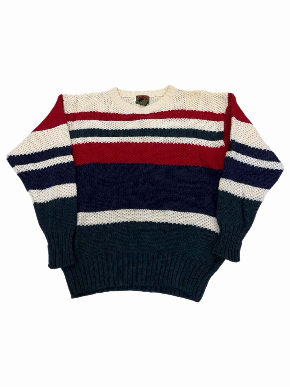 Boston Traders Vintage 100% Pure Wool Striped Knit Sweater